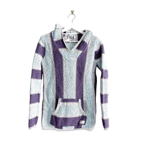 TNA Women's Boho Sweater Baja Hoodie Pullover Knitted Stripe Multicolor Size XS - Picture 1 of 8